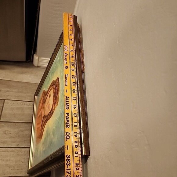 Unknown Painter Portrait Red Headed Girl Green Eyes Oil Painting 1967 Framed - Picture 7 of 9